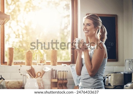 Similar – Image, Stock Photo Woman drinking coffee and on the mobile phone in airport