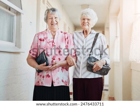Similar – Image, Stock Photo Relaxed senior woman at home by the window