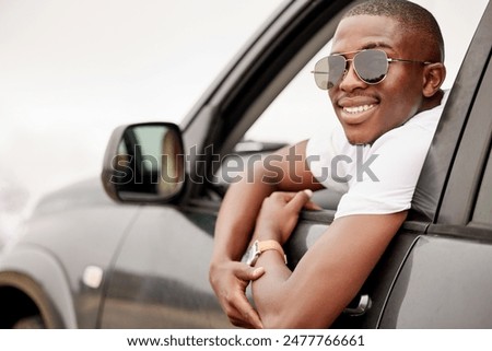 Similar – Image, Stock Photo man with black road motorcycle