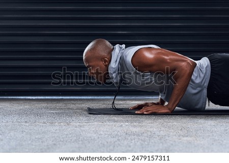 Similar – Image, Stock Photo man with black road motorcycle