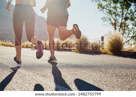 Similar – Image, Stock Photo woman running on the street