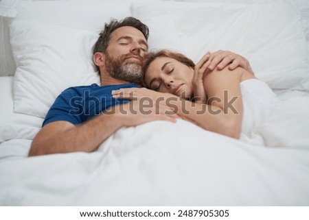 Similar – Image, Stock Photo Woman sleeping in bed 20