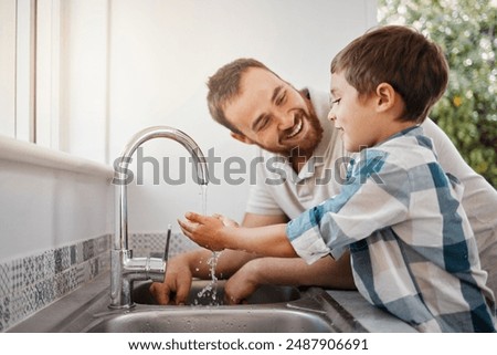 Similar – Image, Stock Photo Father with sons and ball