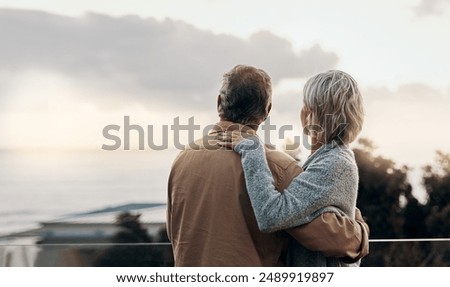 Similar – Image, Stock Photo Relaxed man on balcony with dog