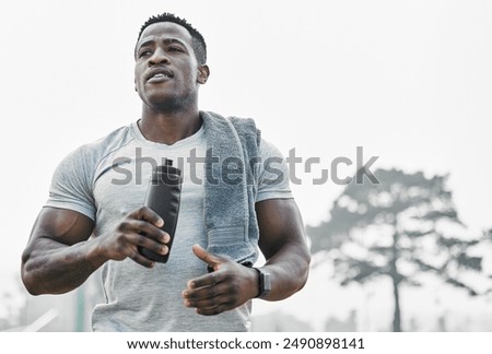Similar – Image, Stock Photo Athletic black man exercising at the park