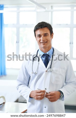 Similar – Image, Stock Photo portrait of doctor man by the window wearing protective mask and gloves indoors. Corona virus concept