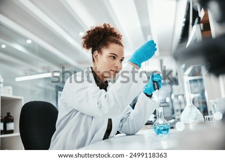 Similar – Image, Stock Photo Scientist working in the corona virus vaccine development laboratory research with a highest degree of protection gear.