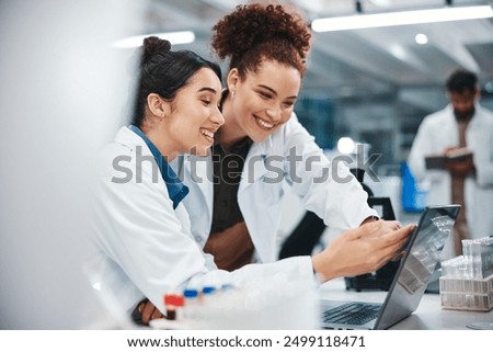 Similar – Image, Stock Photo Scientist working in the corona virus vaccine development laboratory research with a highest degree of protection gear.