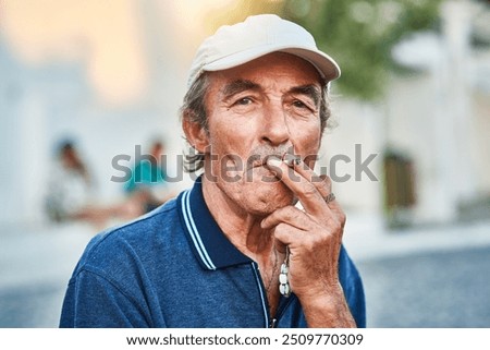old grandfather smoking , havana