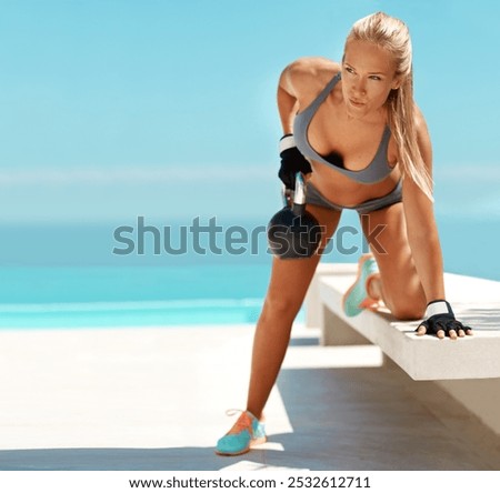 Similar – Image, Stock Photo exercise pool Feminine