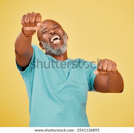 Image, Stock Photo black fist in the air as a sign of power