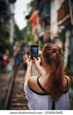 Similar – Image, Stock Photo Journey to the memory of an old man in the train of his youth