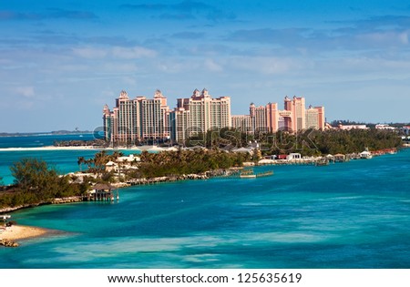 View of Paradise Island in Nassau, Bahamas.