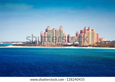 NASSAU, BAHAMAS - JAN. 13: The Atlantis Paradise Island resort, located in the Bahamas on Jan. 13, 2013. The resort cost $800 million to bring to life the myth and legend of the lost city of Atlantis.