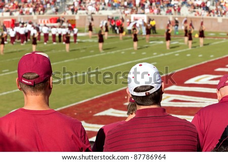 TALLAHASSEE, FL - OCT. 22:  Florida State football fans stand and watch the start of a home football game between Florida State Seminoles and Maryland Terps at Doak Campbell Stadium on Oct. 22, 2011.