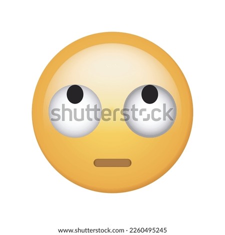 Face with Rolling Eyes emoji isolated on white background. Emoticons symbol modern, simple, vector, printed on paper. icon for website design, mobile app, and UI. Vector Illustration