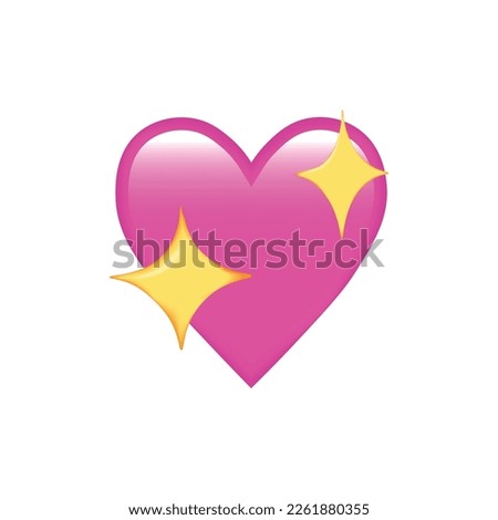 Sparkling Heart Emoji isolated on white background. Emoticons symbol modern, simple, vector, printed on paper. icon for website design, mobile app, and UI. Vector Illustration