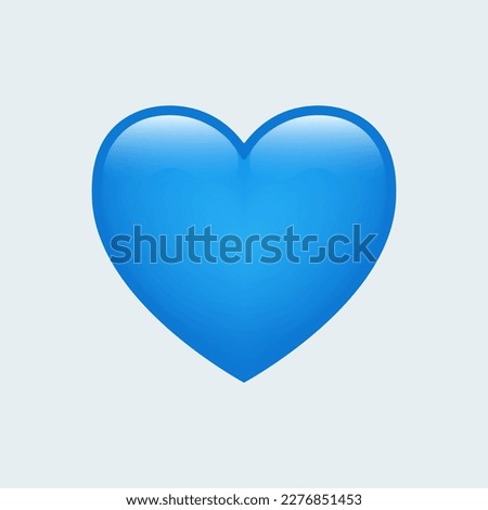 Blue heart emoji isolated on white background. Emoticons symbol modern, simple, vector, printed on paper. icon for website design, mobile app, and UI. Vector Illustration