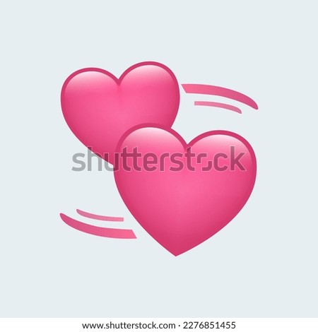 Revolving hearts emoji isolated on white background. Emoticons symbol modern, simple, vector, printed on paper. icon for website design, mobile app, and UI. Vector Illustration