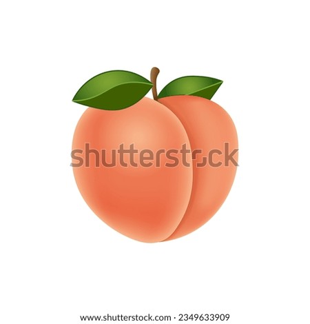 Expressive Peach Emoji: Modern and Simple Vector Illustration Perfectly Suited for Web Design, Social Media, and Mobile Applications. Isolated on white background. Peach icon