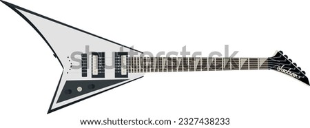 White rocker electric guitar on transparent background