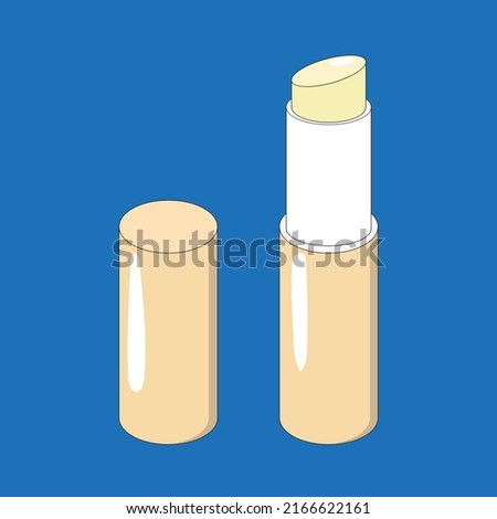 A tube of lip balm, pale lipstick without an inscription. Flat vector illustration