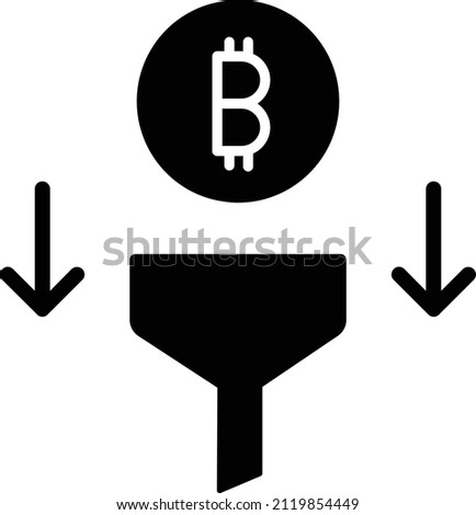 Filter Icon. Bitcoin and Cryptocurrency Sign and Symbol.