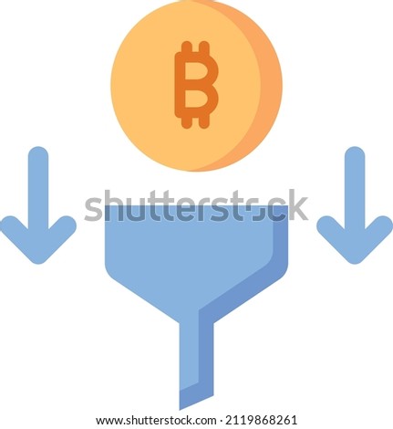 Filter Icon. Bitcoin and Cryptocurrency Sign and Symbol.