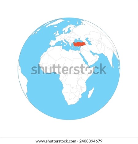 Turkey - country map world map. 3D Vector illustration