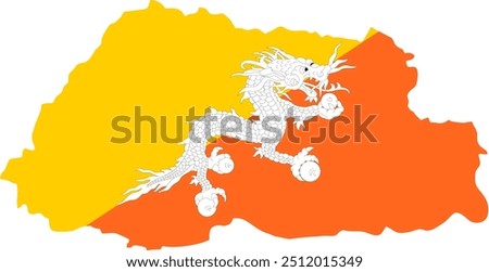 National flag of Bhutan. Background with flag of Bhutan