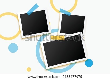 Realistic Hanging Photo Frames Design, Colorful And Premium Vector. Creative Photo Frames Collage With Realistic Design, And Free Vector File Download.