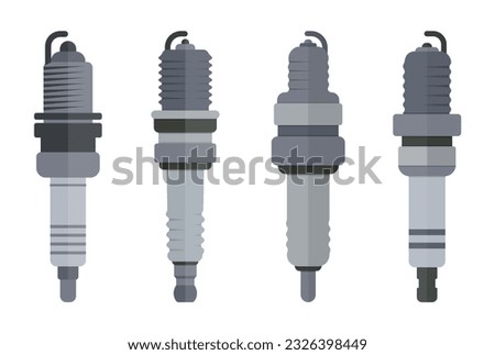 Vehicle Spark Plug Illustrations Vector Design With White Background. 2D Minimal Vector With Hi-Quality Free Design. Vehicle Spark Concept Is Device Service, Electrical Spark Vector.