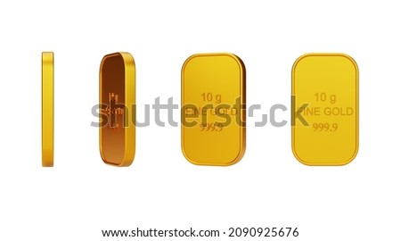 3d Render Mini Fine Gold set with white background ストックフォト © 