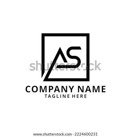 Illustration AS,SA Letter simple Linked  Premium Logo