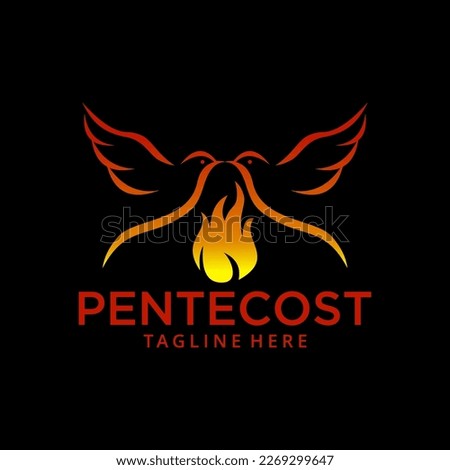  illustration Pentecost Sunday logo banner vector