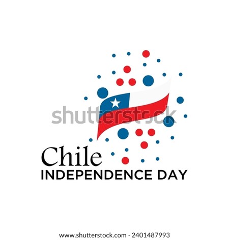 Illustration Chile Independence Day flag logo icon banner 