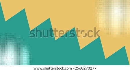 Abstract color background divided by diagonal. Vector illustration, The background is divided into two colors with halftone dots.	