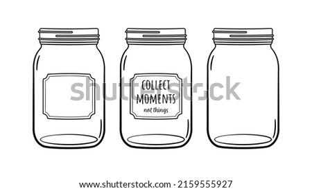 Mason Jar Collect moments not things Ball jar Canning Empty jar with blank label