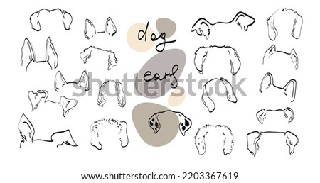 Pet dog Ears Outline Drawing doodle sketh vector icon illustration