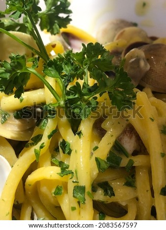 Similar – Image, Stock Photo Spaghetti ai frutti di mare on plate