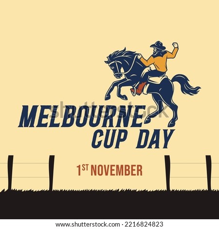 Melbourne Cup day, design, vector, editable, template, 1st November, creative, Event, sticker, riding, typography, banner. poster, flyer, Australia, editable, eps, horse, artwork, beautiful, creative.