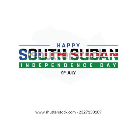Happy South Sudan Independence Day, South Sudan Independence Day, South Sudan, Map of South Sudan, 9th July, Flag National Day, Independence day, Typographic, Design, Typography, Vector, Eps, Icon