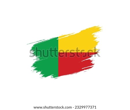 Happy Independence day Benin, Benin Independence day, Benin, Flag of Benin, 1st August, 1 August, National Day, Brush Flag, Flag, Typographic Design, Typography, Vector Concept