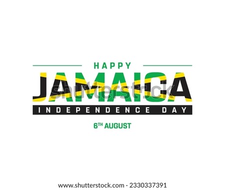Happy Independence day Jamaica, Jamaica Independence day, Jamaica, National Flag of Jamaica, 6th August, 6 August, National Day, Concept Typographic Design Typography Vector Eps Icon Illustration 