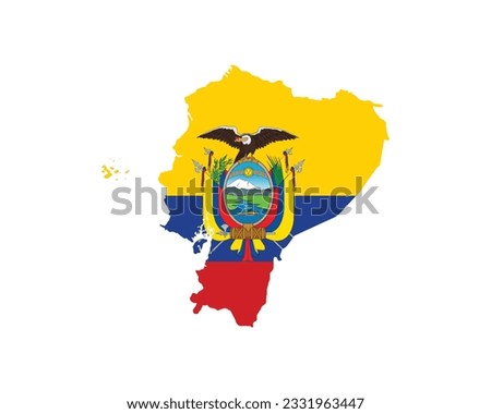 Happy Independence day Ecuador, Ecuador Independence day, Ecuador, Ecuador flag in Map, 10th August, 10 August, National Day, Independence Day, Map vector illustration eps design creative idea icon
