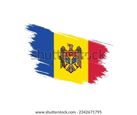 Happy Moldova Independence day, Moldova Independence day, Moldova, Flag of Moldova, 27th August, 27 August, National Day, Independence Day, Brush Style Flag Typographic Design Typography Vector Icon