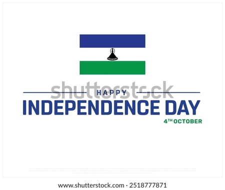 Happy Lesotho Independence Day Design, Independence Day of Lesotho with flag, National Day of Lesotho, Vector illustration of Lesotho Independence Day on white background, Editable vector Design