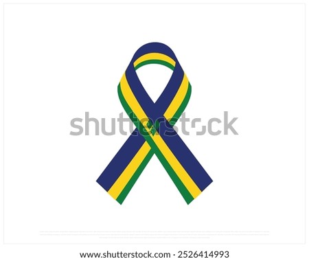 National flag of Saint Vincent and The Grenadines on a white background, National Day of Saint Vincent and The Grenadines, Saint Vincent and The Grenadines, Editable Vector illustration of ribbon flag