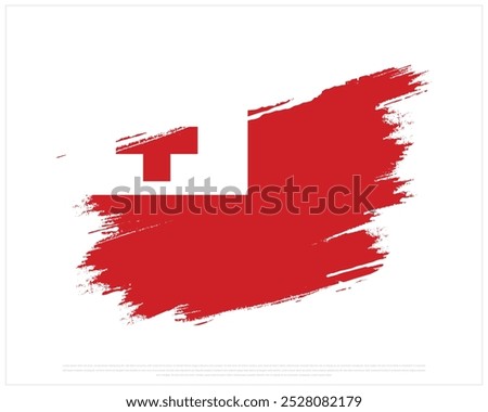 Brush flag of Tonga on a white background, National Day of Tonga, Tonga, Editable Vector illustration of Tonga flag, Constitution Day design, 4th November