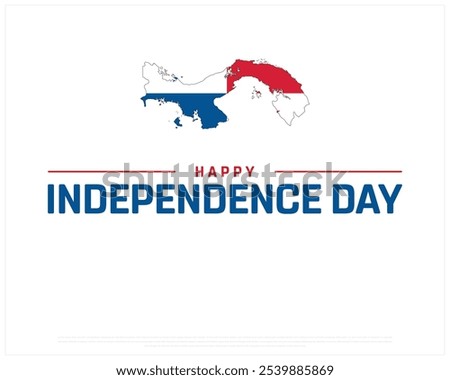 Happy Panama Independence Day design on a white background, Independence Day of Panama with map flag, Typographic Design of Panama National Day, Editable vector Design, 28th November